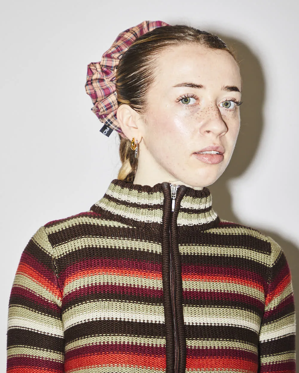 Rokit Originals Sustainable Scrunchie - Burgundy Check sold by Rokit product image thumbnail 4