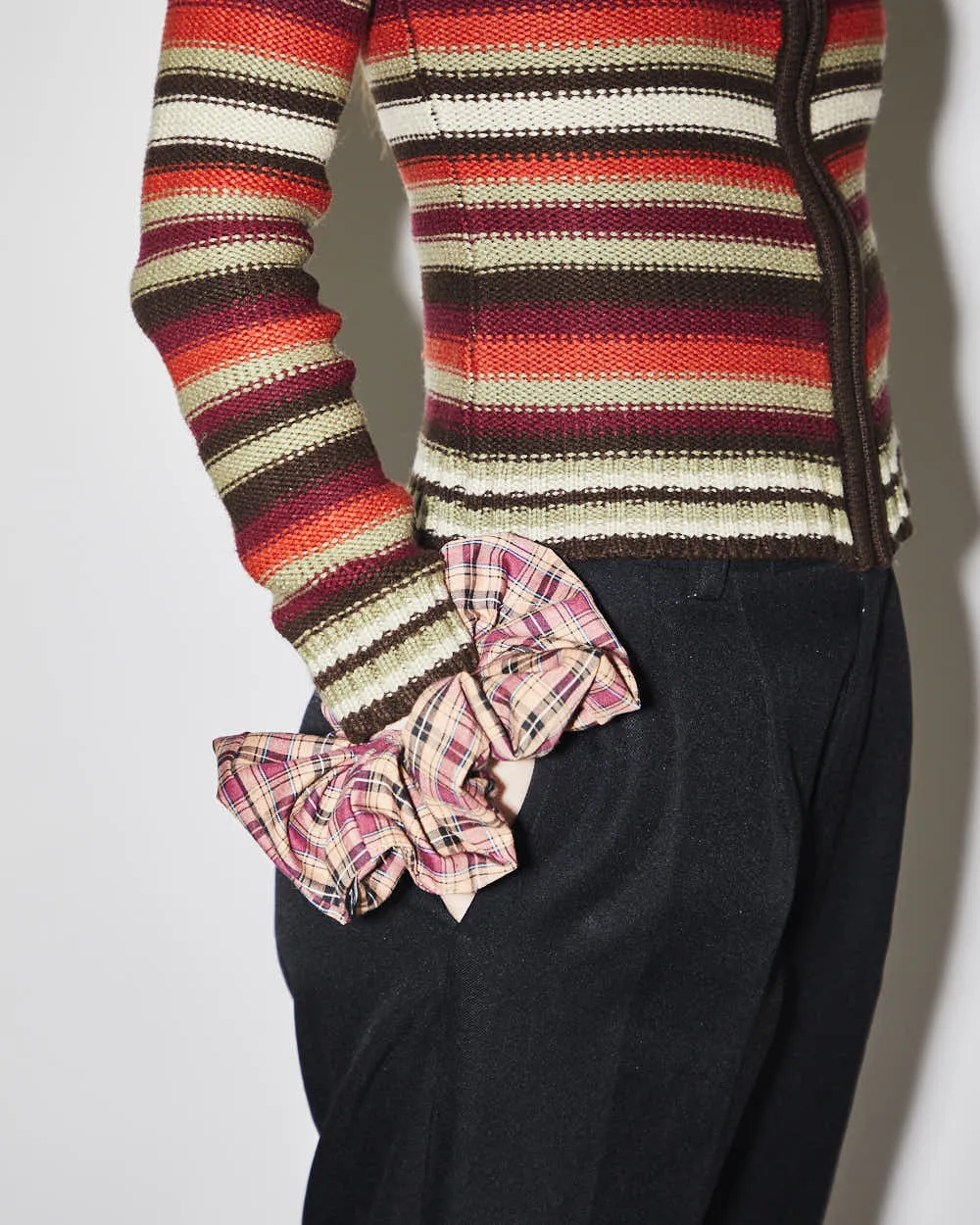 Rokit Originals Sustainable Scrunchie - Burgundy Check sold by Rokit product image thumbnail 5