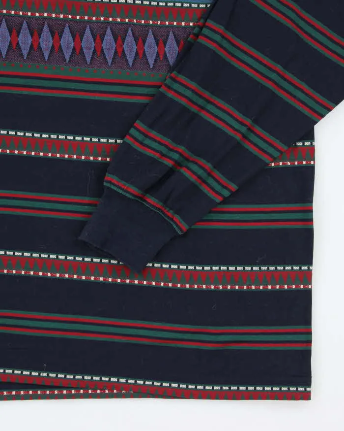 Vintage 90's Balenciaga Patterned Long-sleeved Polo Shirt - L sold by Rokit product image thumbnail 4