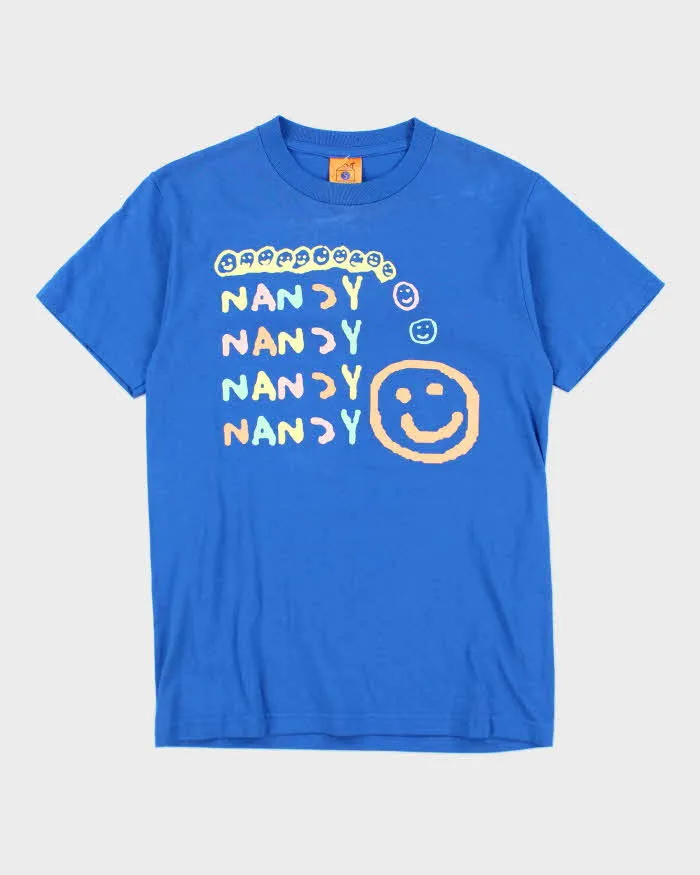 Nancy Sucks Spell Out Smiley Graphic T-Shirt - S sold by Rokit