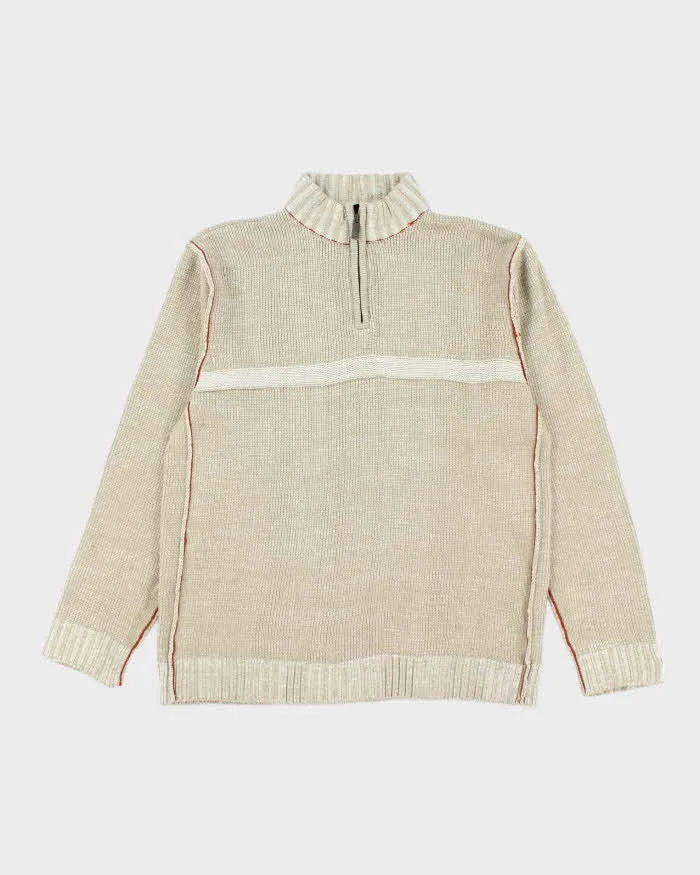 Vintage 2000's Point Zero Quarter Zip Chunky Knit Jumper - M sold by Rokit