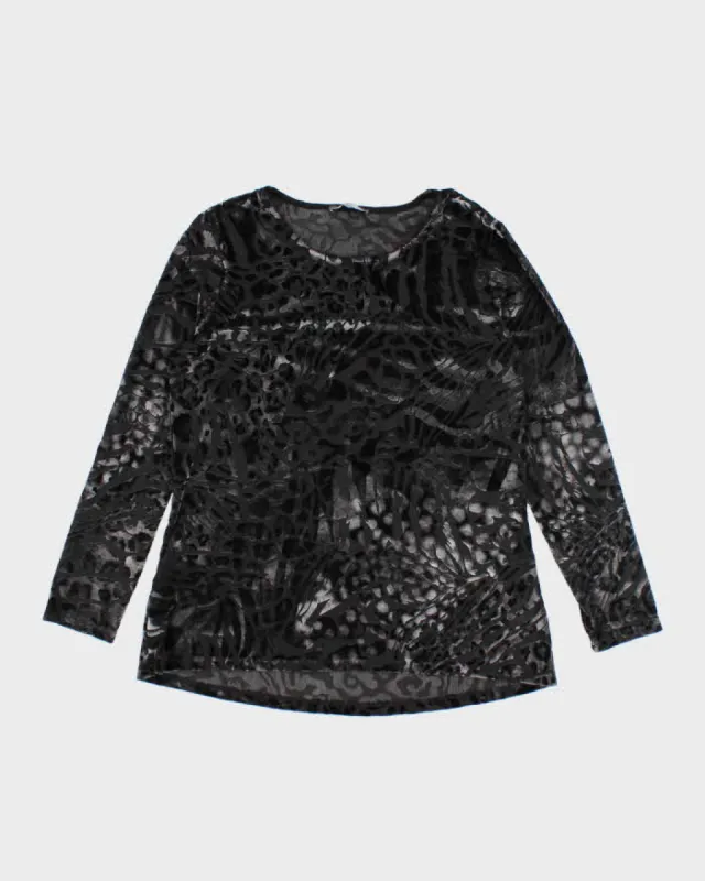 Vintage Y2k 00s Mr Max Velvet Animal Print Top - L sold by Rokit
