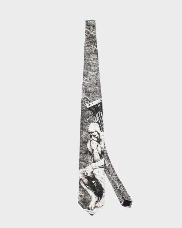 Vintage 90's The Thinker Sculpture Graphic Printed Tie sold by Rokit