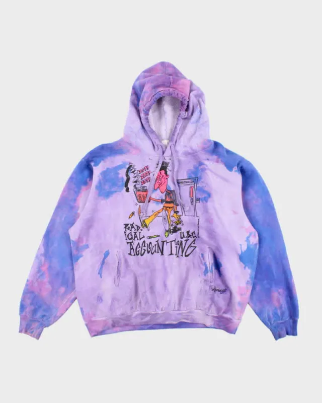 Vintage 90's Radical Accounting Tie Dye Graphic Print Hoodie - L sold by Rokit