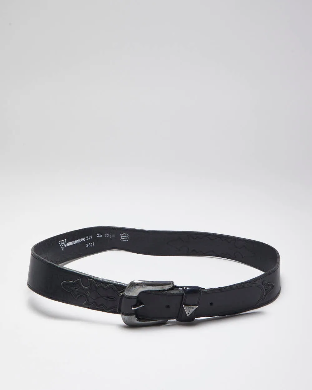Vintage Y2k 00s Guess Black Leather Belt - W29 - W34 sold by Rokit product image thumbnail 2