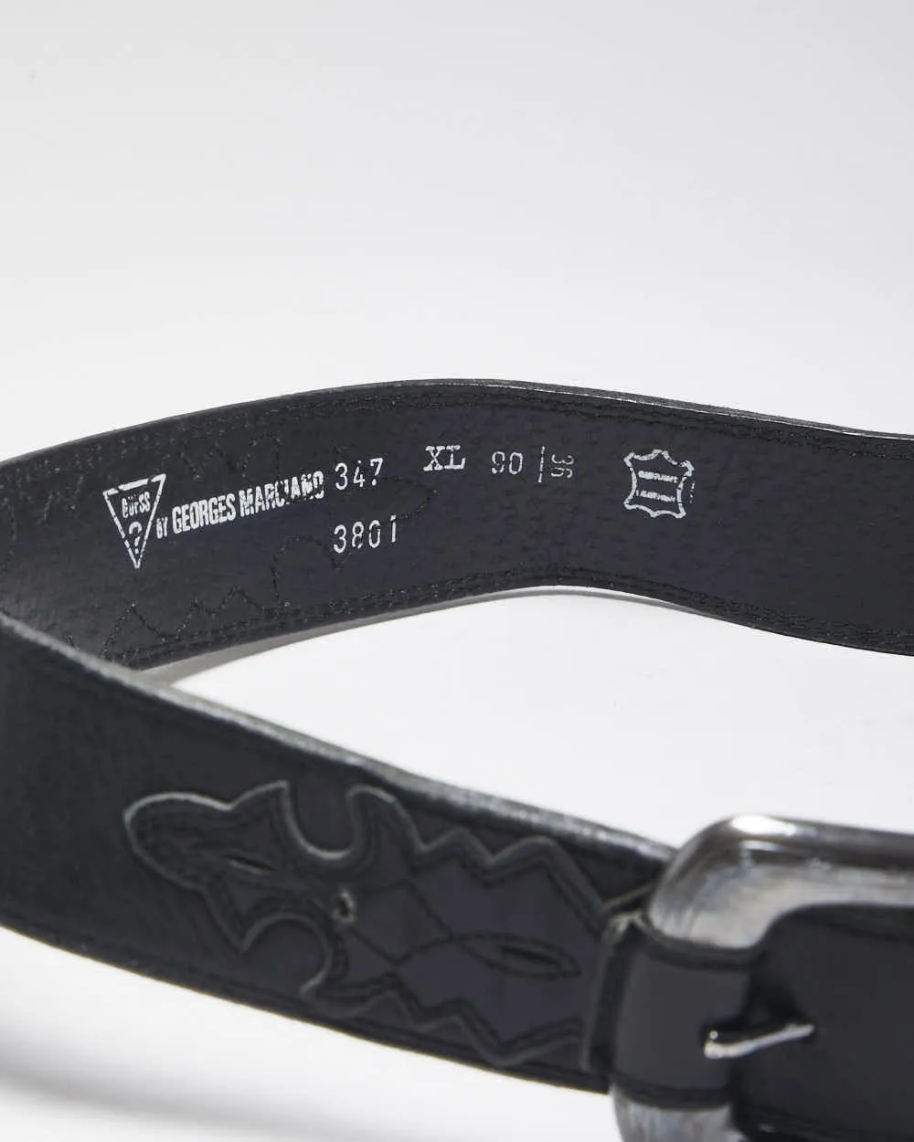 Vintage Y2k 00s Guess Black Leather Belt - W29 - W34 sold by Rokit product image thumbnail 3