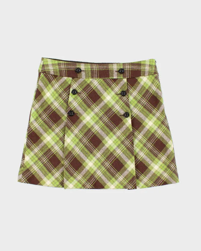 Vintage 90s Esprit De Corp Checked Wool Blend Skirt - S sold by Rokit