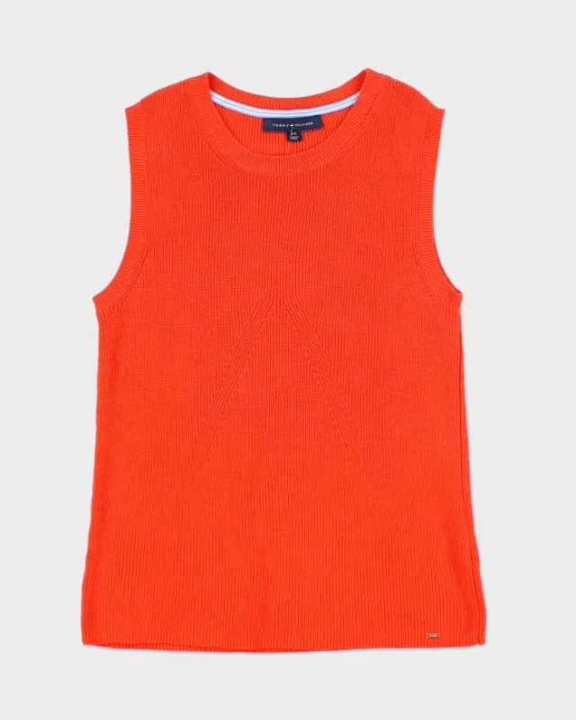 Vintage Tommy Hilfiger Orange Tank Knit - L sold by Rokit