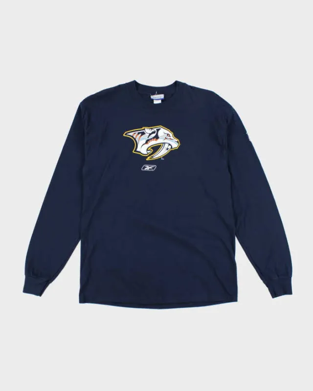 Vintage 2000's Reebok Nashville Predators Long-sleeve T-Shirt - M sold by Rokit