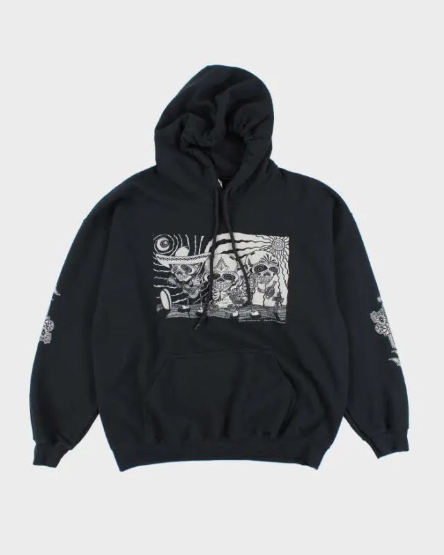 Vintage 2000's Day of the Dead Graphic Print Hoodie - L sold by Rokit