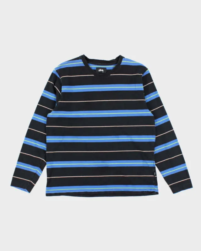 Vintage 00s Stussy Striped Long Sleeve T-shirt - S sold by Rokit