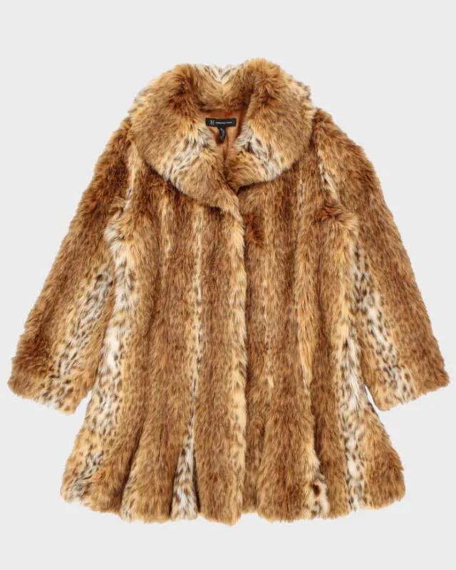 Vintage Y2k 00s International Concepts Faux Fur Animal Print Long Jacket - XL sold by Rokit