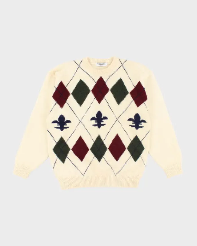 Vintage 80's Kingsley Pringle Patterned Chunky Knit Jumper - M sold by Rokit