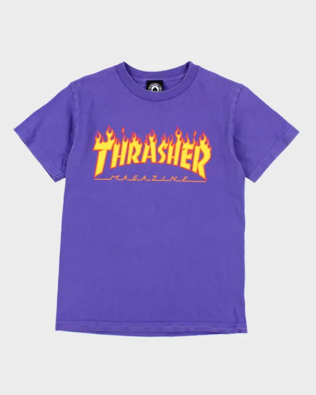 Vintage Y2k 00s Thrasher Purple T-shirt - S sold by Rokit