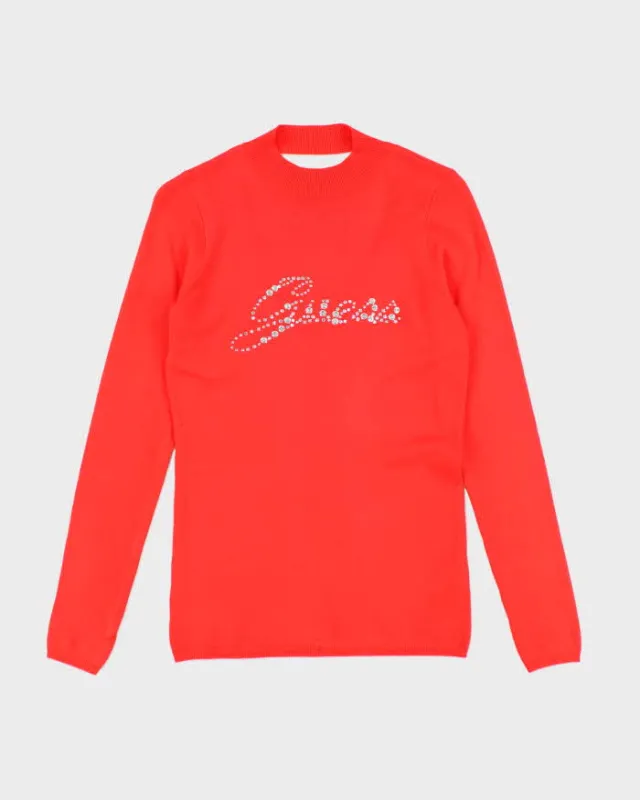 Deadstock Y2k 00s Guess Rhinestone Jumper - M sold by Rokit