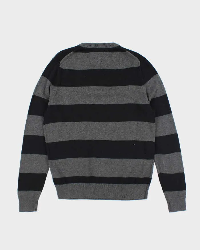 Vintage Tommy Hilfiger Grey Striped Knit Jumper - S sold by Rokit product image thumbnail 2