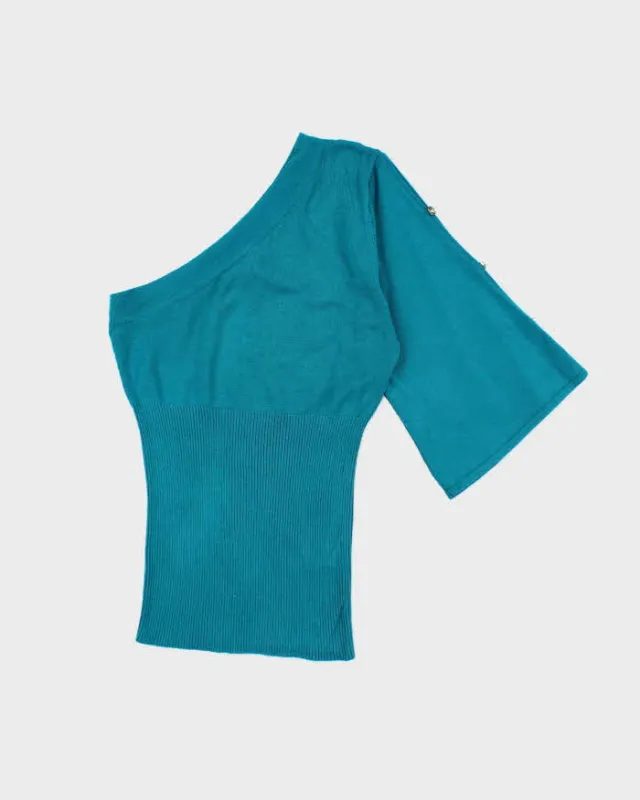 Vintage Y2k 00s Le Chateau One Shoulder Knit Top - XS sold by Rokit