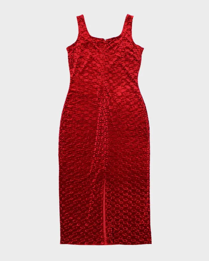 Vintage 90s Jessica Velvet Red Dress - M sold by Rokit product image thumbnail 2