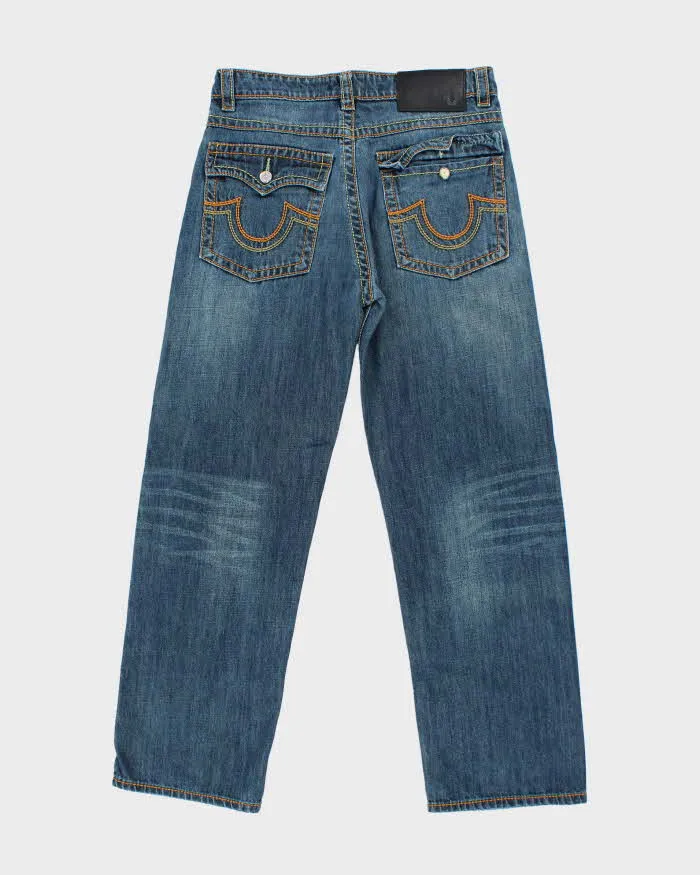 Vintage Y2K True Religion Pre-Distressed Dark Wash Straight Leg Jeans - W30 L28 sold by Rokit product image thumbnail 2