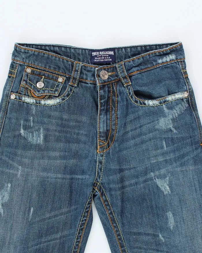 Vintage Y2K True Religion Pre-Distressed Dark Wash Straight Leg Jeans - W30 L28 sold by Rokit product image thumbnail 3