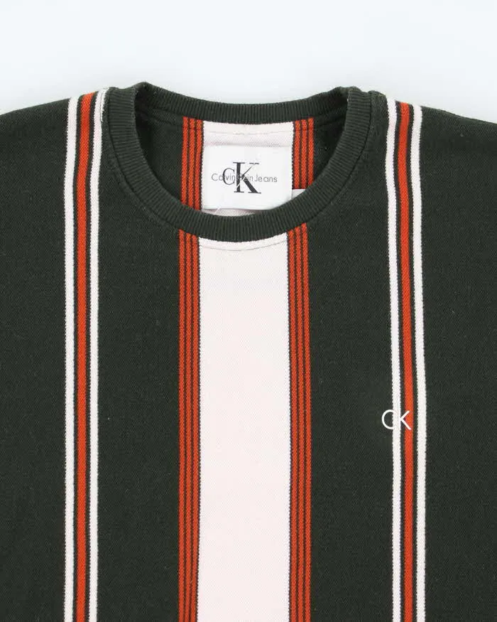 Vintage 2000's Calvin Klein Striped Long-sleeved T-Shirt - L sold by Rokit product image thumbnail 3