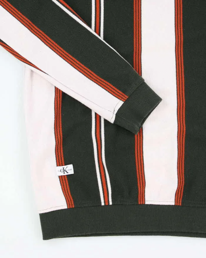 Vintage 2000's Calvin Klein Striped Long-sleeved T-Shirt - L sold by Rokit product image thumbnail 4