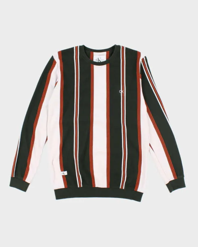 Vintage 2000's Calvin Klein Striped Long-sleeved T-Shirt - L sold by Rokit