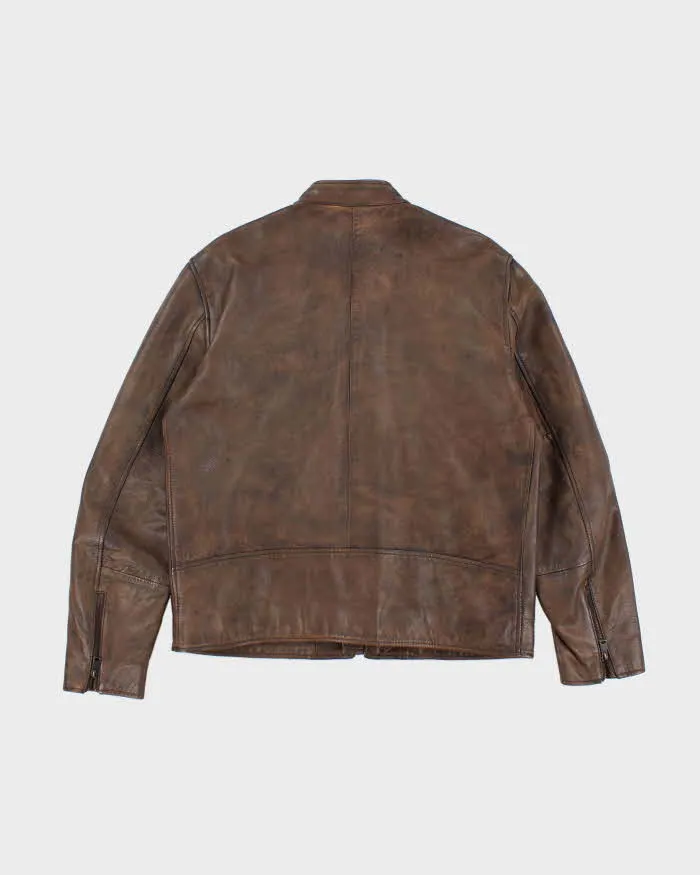 Vintage Lucky Brand Brown Leather Jacket - L sold by Rokit product image thumbnail 2