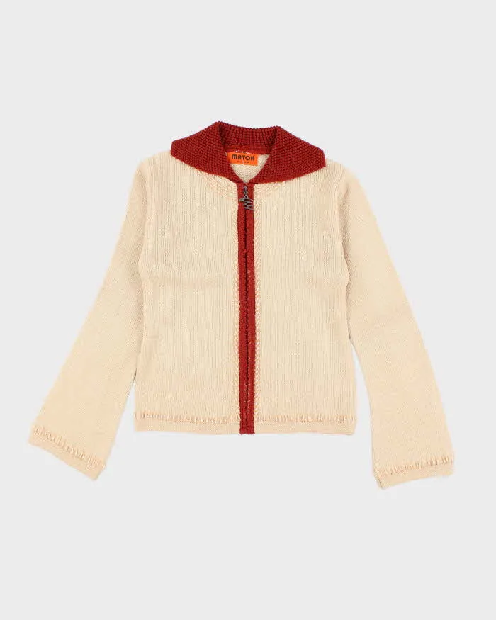 Vintage Y2k 00s Match Zip-Up Knit Jumper - S sold by Rokit
