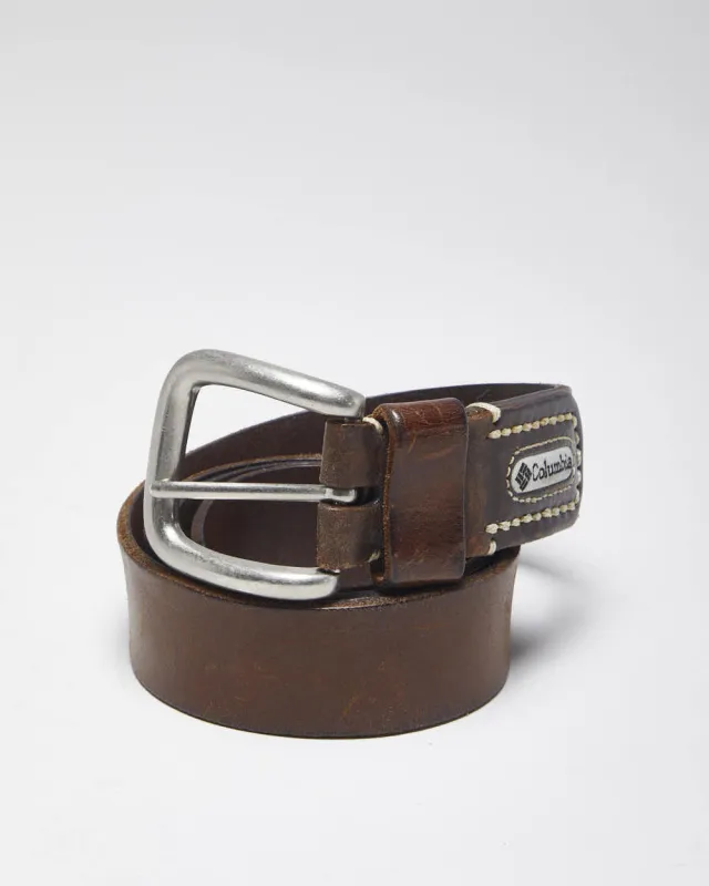Vintage Columbia Brown Leather Belt - W32-W37 sold by Rokit
