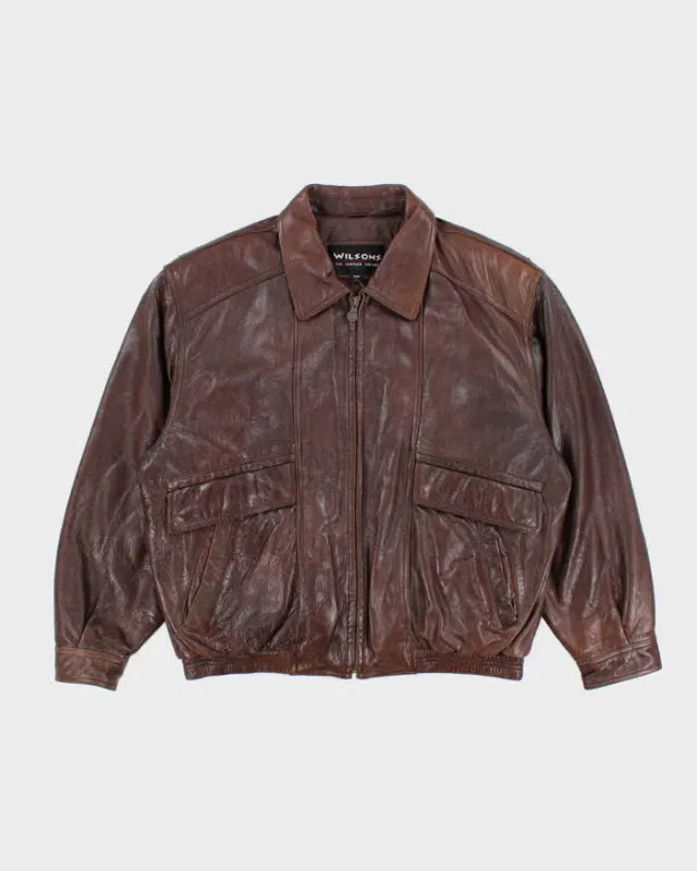 Vintage Wilsons Brown Leather Jacket - L sold by Rokit
