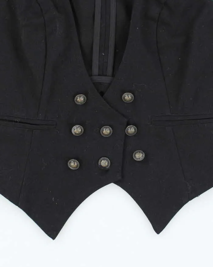 Vintage Y2k 00s Pinky Black Waistcoat Top - M sold by Rokit product image thumbnail 4