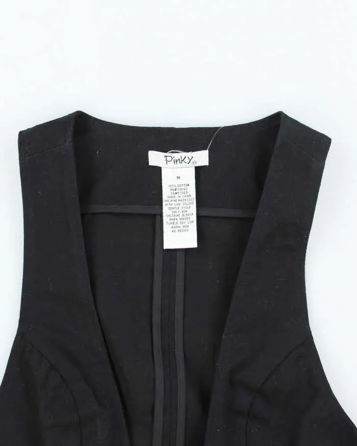 Vintage Y2k 00s Pinky Black Waistcoat Top - M sold by Rokit product image thumbnail 3