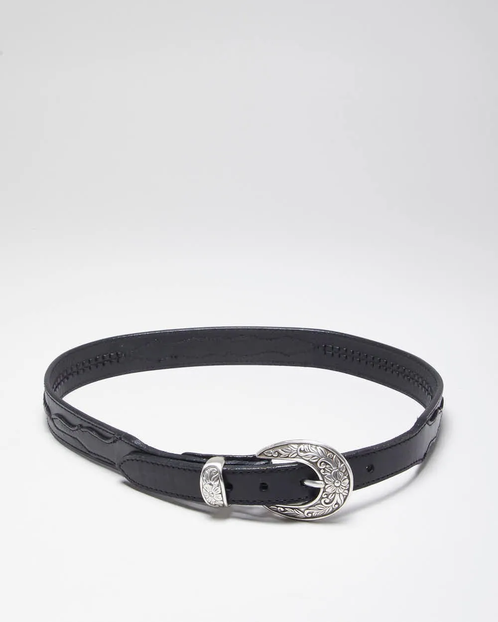 Vintage Wrangler Black Leather Belt - W29-32 sold by Rokit product image thumbnail 2