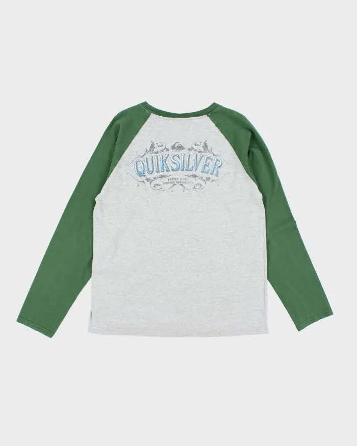 Vintage 2000's Quiksilver Long-sleeved Baseball T-Shirt - M sold by Rokit product image thumbnail 2