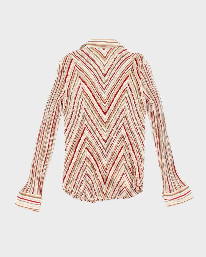 Vintage Y2k 00s Pleated Stripe Blouse - S sold by Rokit product image thumbnail 2