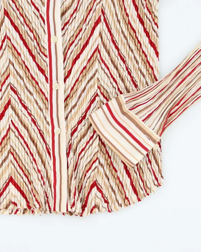 Vintage Y2k 00s Pleated Stripe Blouse - S sold by Rokit product image thumbnail 4