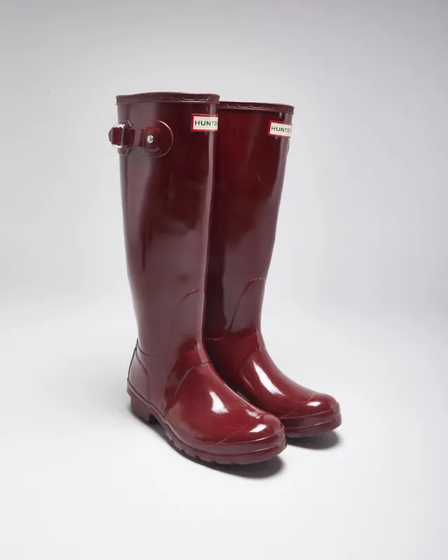 Hunter Red Wellington Boots - UK4 made by Rokit