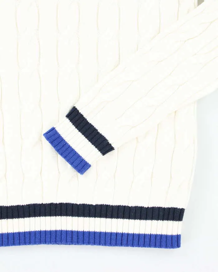 Vintage Nautica V-Neck Cable Knit Jumper - S sold by Rokit product image thumbnail 4