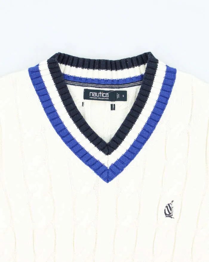 Vintage Nautica V-Neck Cable Knit Jumper - S sold by Rokit product image thumbnail 3