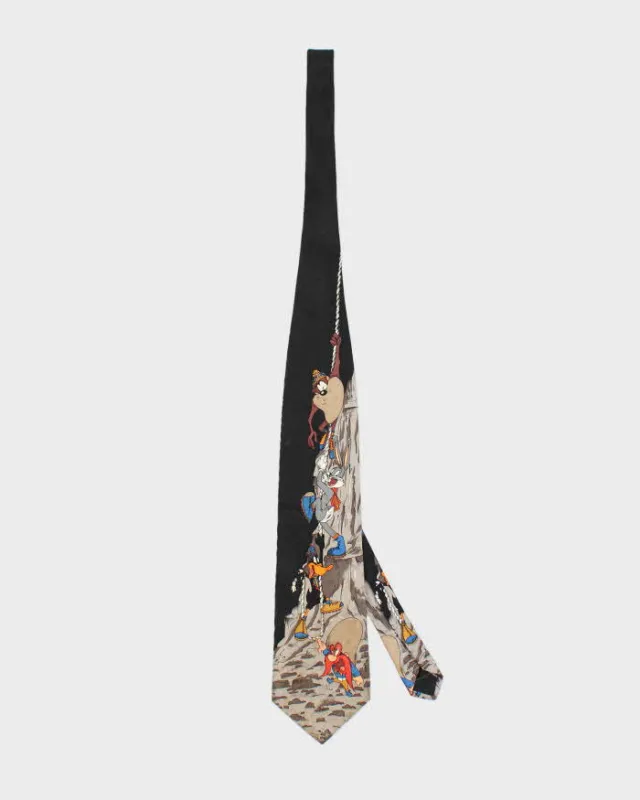 Vintage 90's Looney Tunes Rock Climbing Theme Tie sold by Rokit