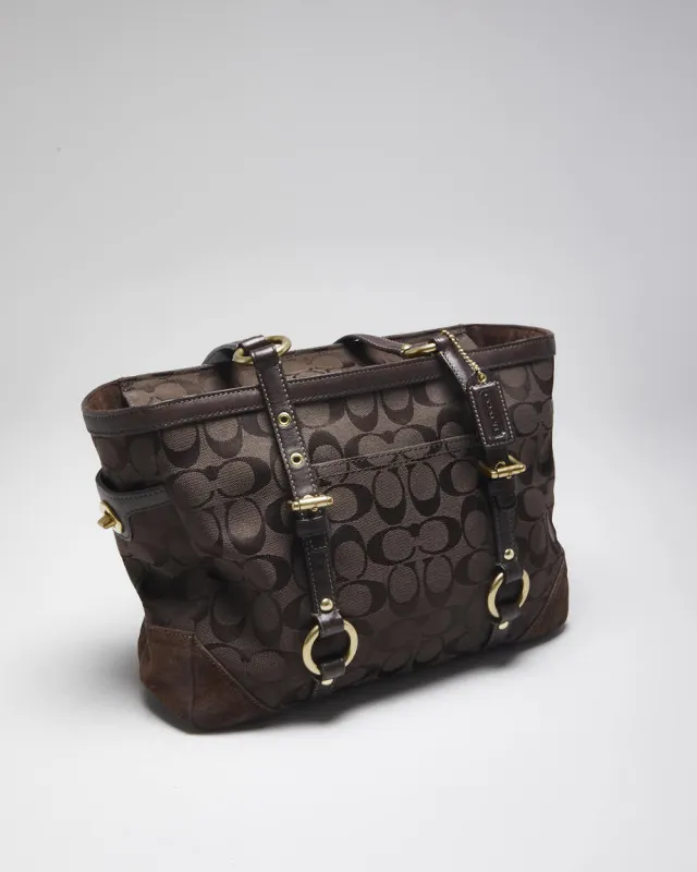 Vintage Y2k 00s Coach Monogram Brown Handbag sold by Rokit