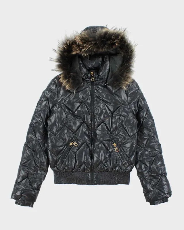 Vintage 2000's Max Mara Fur Collar Cropped Puffer Jacket - S sold by Rokit