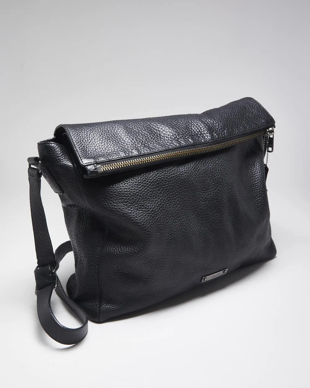 Vintage Coach Black Leather Crossbody Satchel Bag sold by Rokit