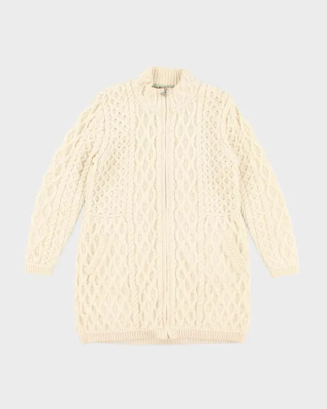 Vintage Aran Sweater Market Wool Zip-Up Jumper  - L sold by Rokit