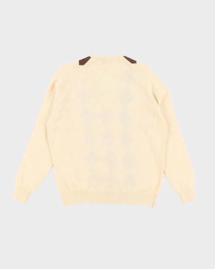 Vintage 90's Aquascutum Pringle Print V-Neck Lambswool Jumper - M sold by Rokit product image thumbnail 2