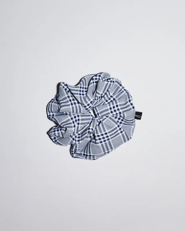 Rokit Originals Sustainable Scrunchie - Navy and White Check sold by Rokit