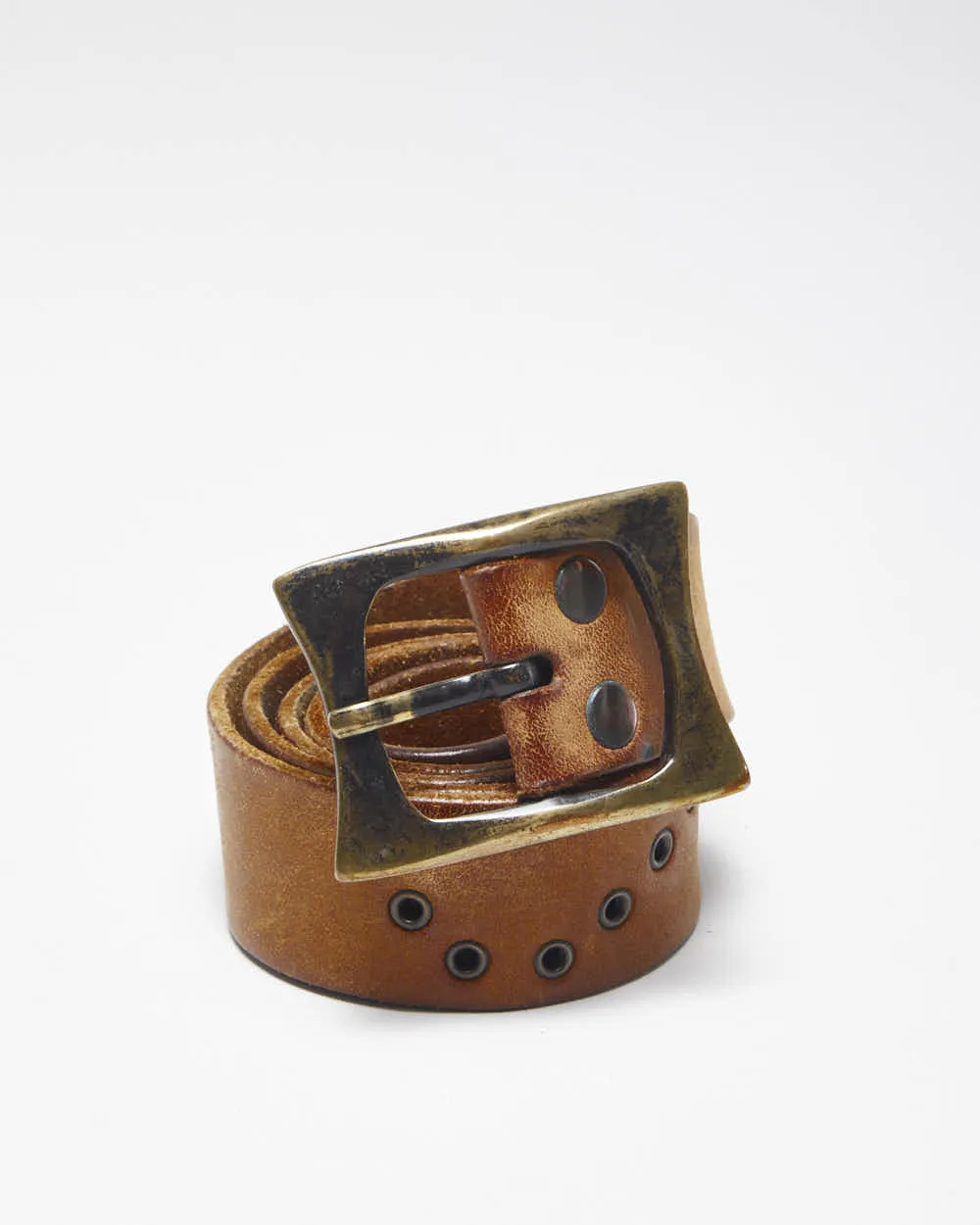 Vintage Brave Brown Leather Belt - W34 - W39 sold by Rokit