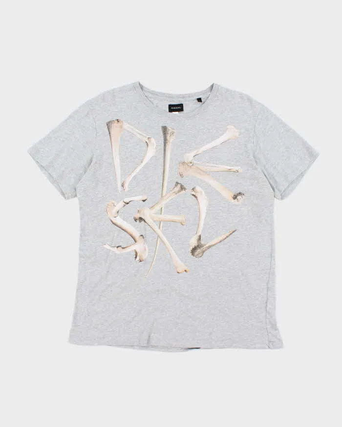 Vintage Y2K Diesel Bone Spell Out Graphic T-Shirt - L sold by Rokit