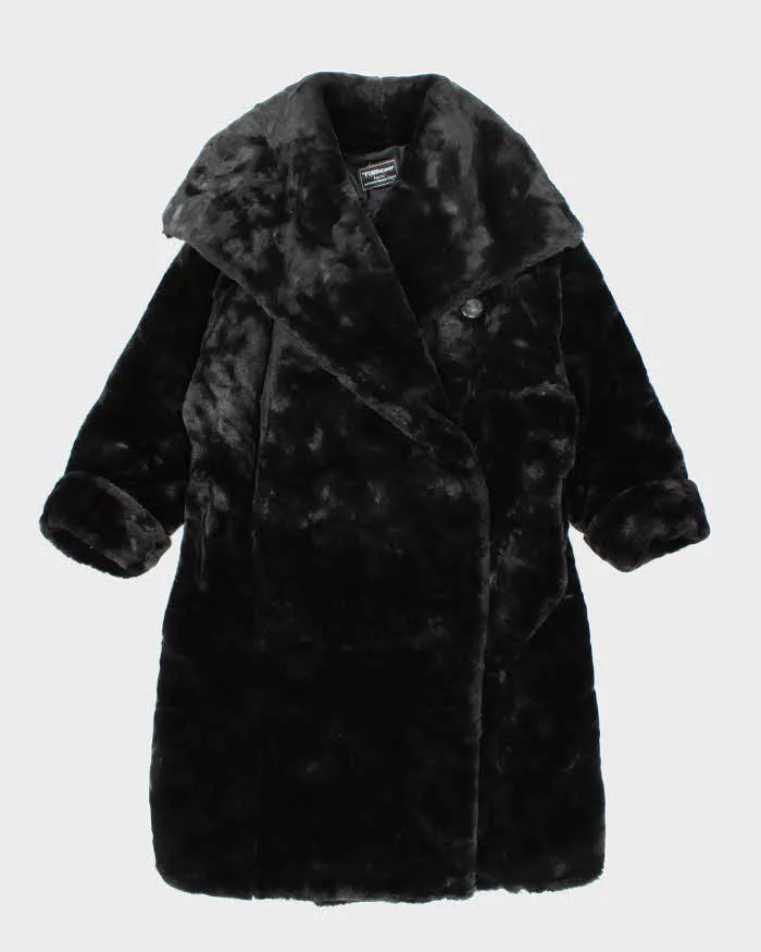 Vintage Furrocious Black Faux Fur Coast - L sold by Rokit